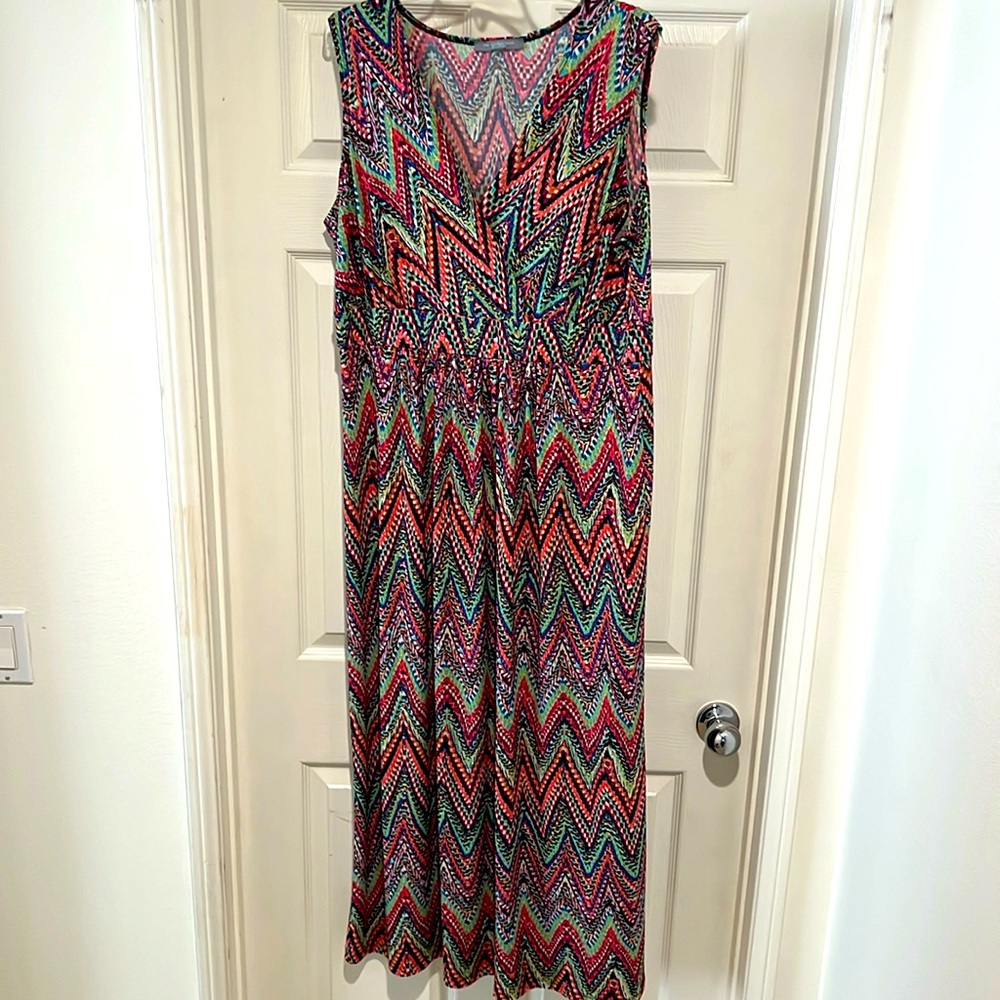 NY Collection Women Multicolor Patterned Sleeveless Dress